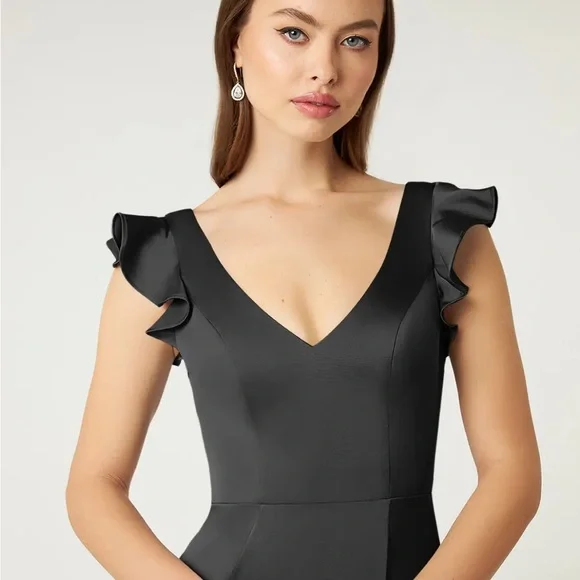 Azazie Vero Black Maxi Dress 16 NWT - Picture 6 of 7